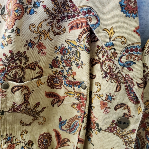 Cotton paisley print jacket. Size 3X - Picture 3 of 4
